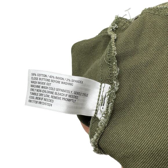 Knox Rose Womens Olive Green Button Fly Tapered Pants Size XXL Elastic Waist - Picture 4 of 6